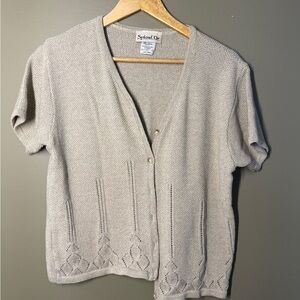 Splend'Or Light Gray Women's Cardigan Large